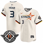 Men's Houston Astros #3 Jeremy Pena Cream 2025 City Connect Limited Stitched Jersey Dzhi,baseball caps,new era cap wholesale,wholesale hats